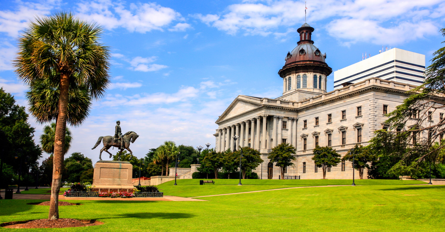 SC Statehouse with statue